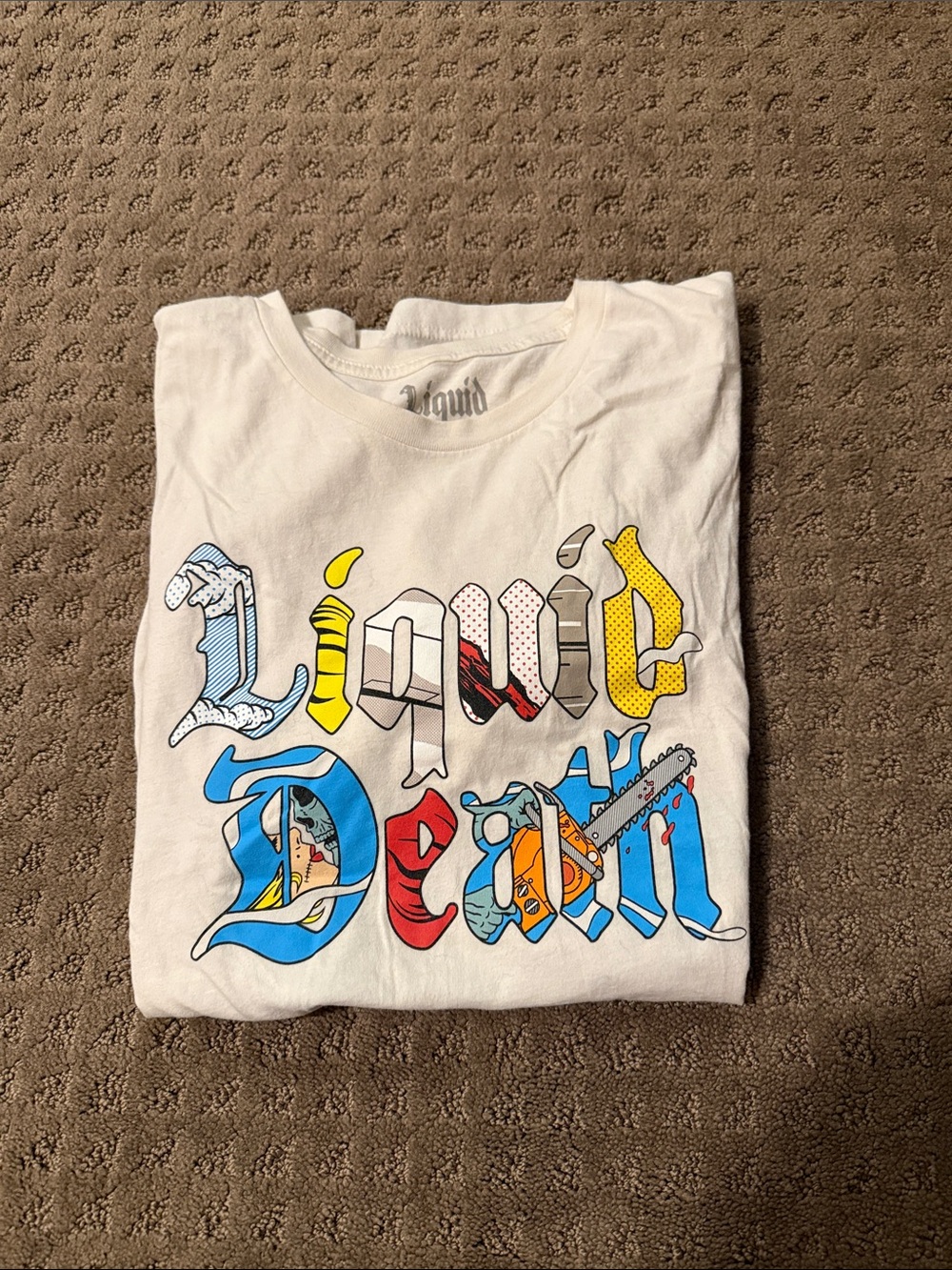 Liquid Death White Graphic Short Sleeve Tee